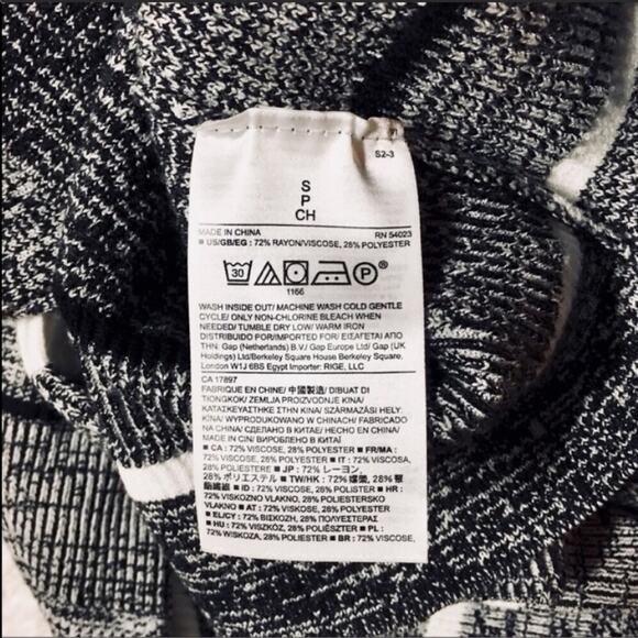 NEW BANANA REPUBLIC Grey Black White Striped Crew Neck Pullover Sweater Small S - Picture 7 of 7